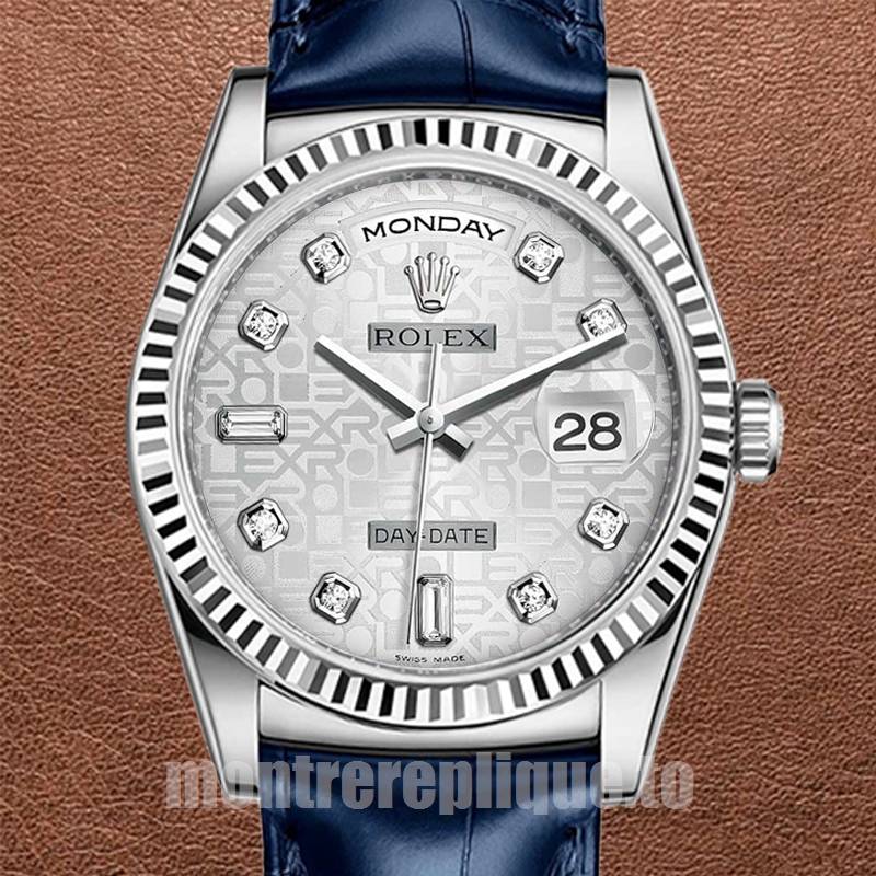 Rolex Day-Date 36mm m118139-0092 Pour des hommes Regardez Cadran du jubilé d'argent