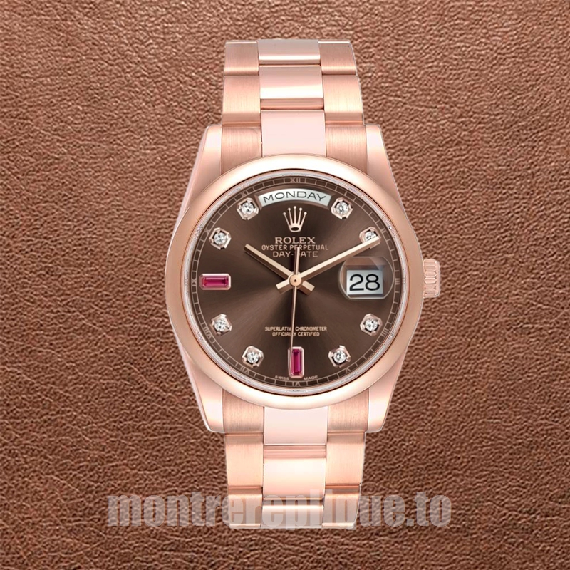 Rolex Day-Date Pour des hommes 36mm 118205 Regardez Cadran marron - Image 2