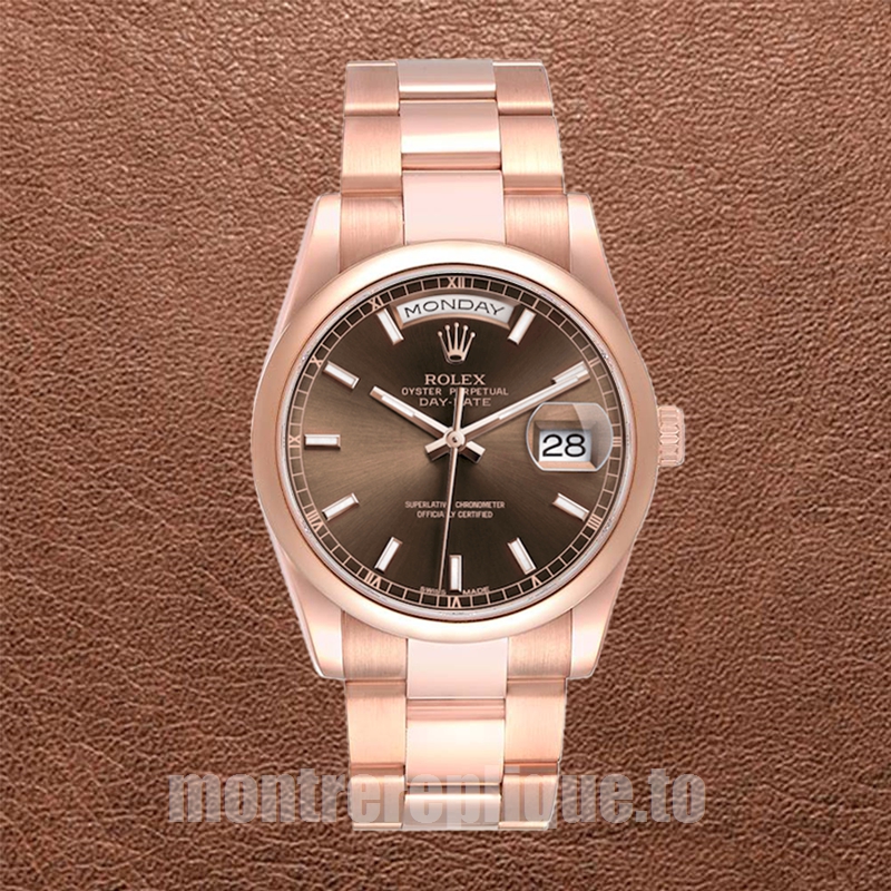 Rolex Day-Date 118205 Pour des hommes 36mm Cadran marron - Image 2