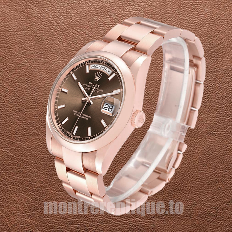 Rolex Day-Date 118205 Pour des hommes 36mm Cadran marron - Image 3