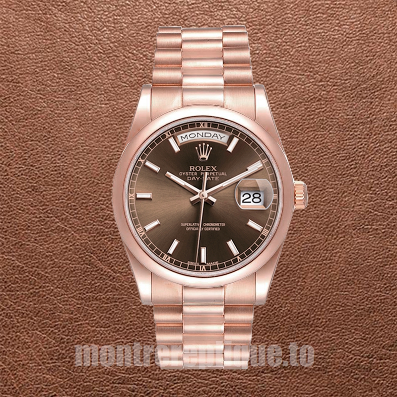 Rolex Day-Date 118205 Pour des hommes 36mm Cadran marron - Image 5