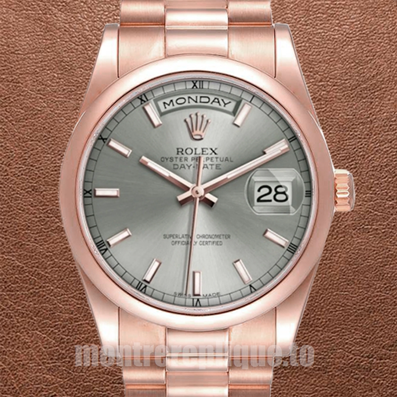 Rolex Day-Date Pour des hommes 36mm 118205 Président Bracelet Doré rose