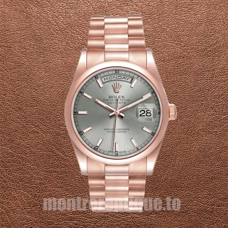 Rolex Day-Date Pour des hommes 36mm 118205 Président Bracelet Doré rose - Image 2