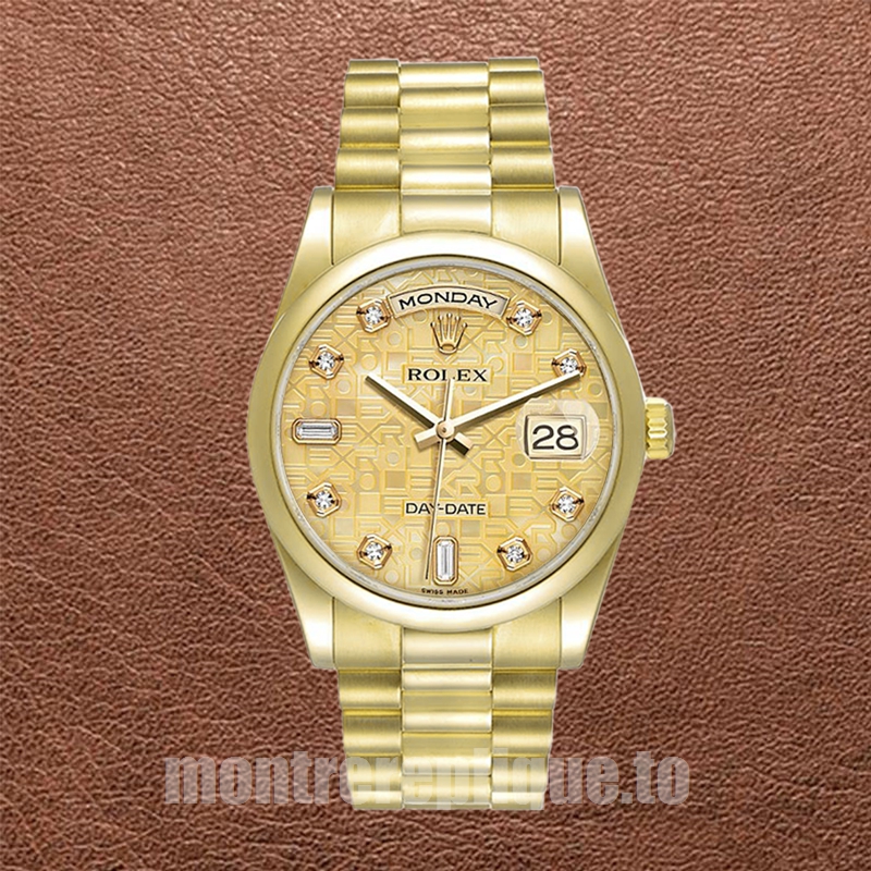 Rolex Day-Date Pour des hommes 36mm 118208 Président Bracelet Ton d'or - Image 2