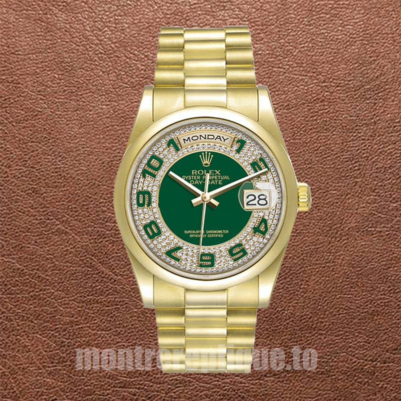 Rolex Day-Date 118208 Pour des hommes 36mm Cadran vert - Image 2