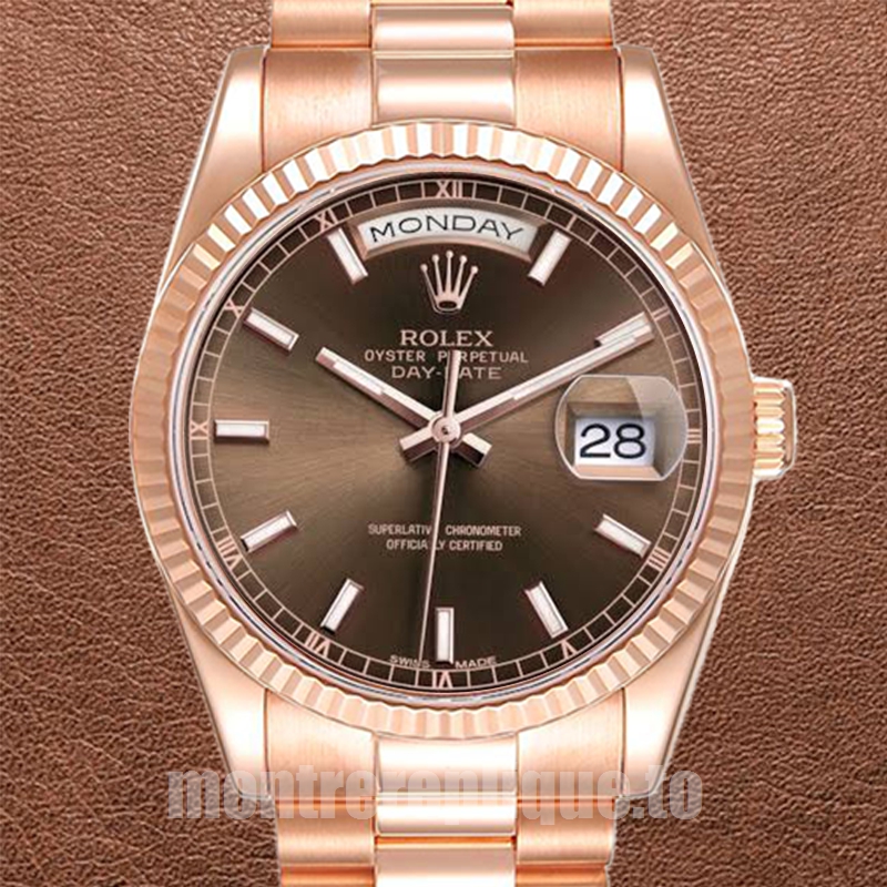 Rolex Day-Date 36mm 118235 Pour des hommes Doré rose
