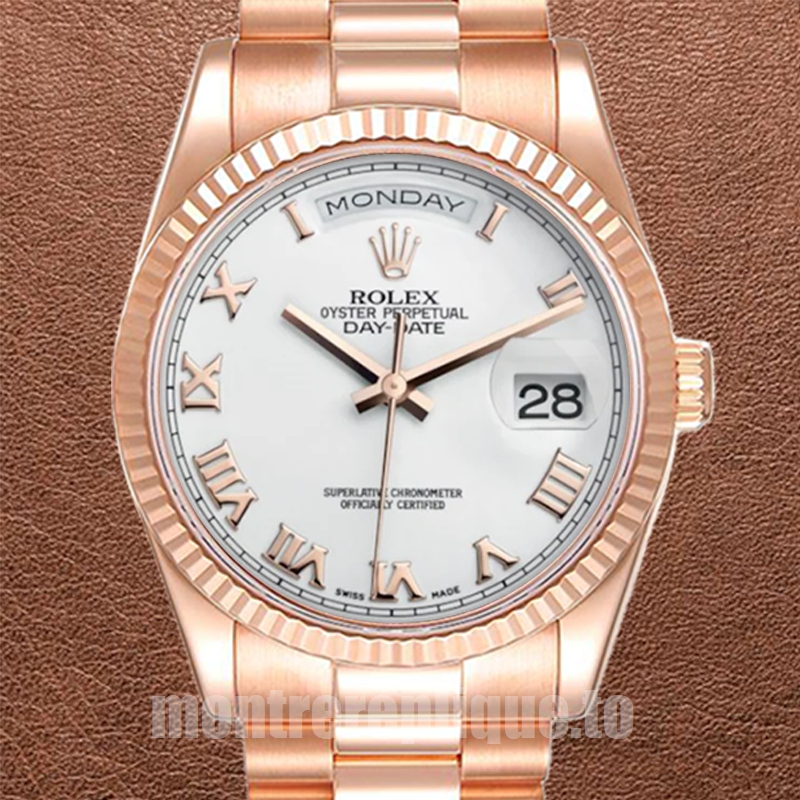 Rolex Day-Date 118235 36mm Pour des hommes Cadran blanc