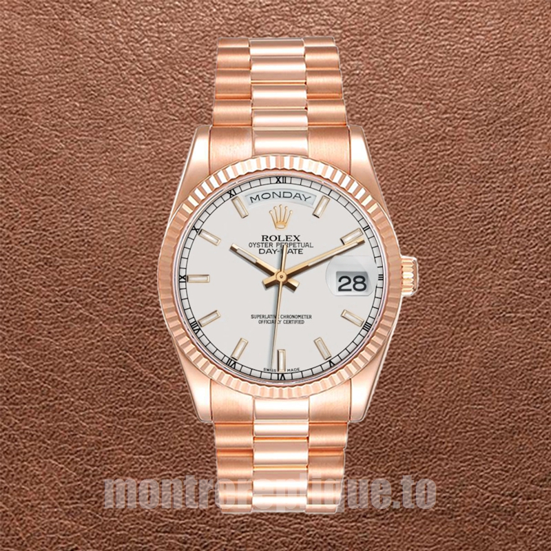 Rolex Day-Date 36mm 118235 Pour des hommes Cadran blanc Président Bracelet - Image 2