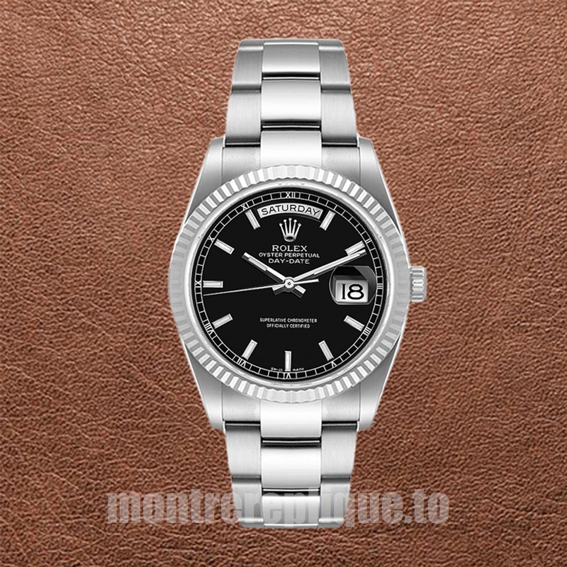Rolex Day-Date 36mm Pour des hommes 118239 Argenté Cadran noir - Image 2