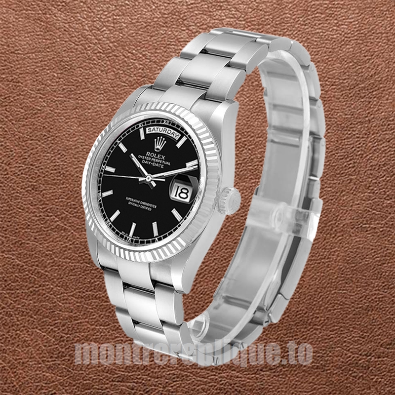 Rolex Day-Date 36mm Pour des hommes 118239 Argenté Cadran noir - Image 3