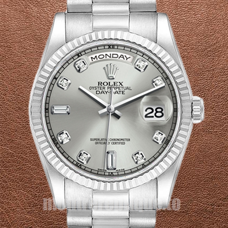 Rolex Day-Date 118239 36mm Pour des hommes Cadran argenté