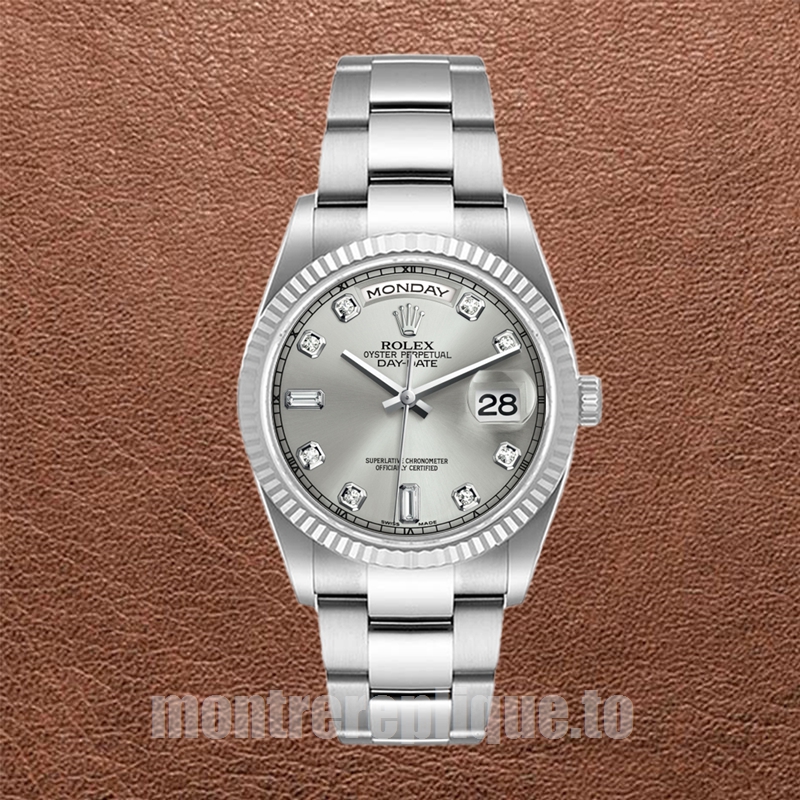 Rolex Day-Date 118239 36mm Pour des hommes Cadran argenté - Image 5