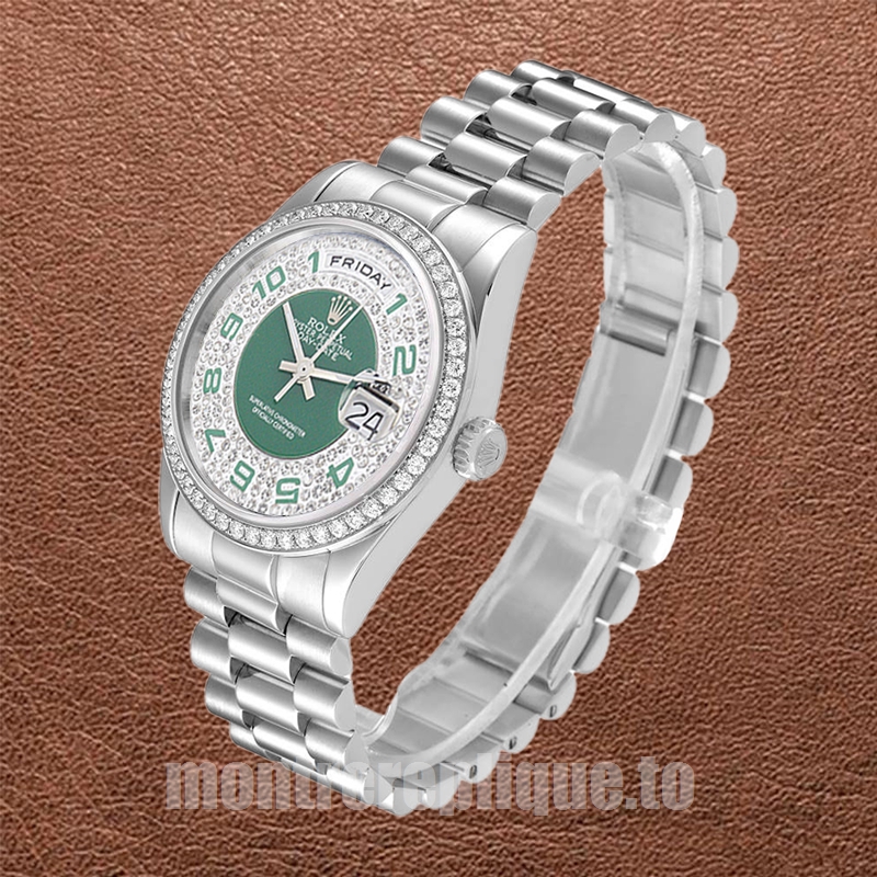 Rolex Day-Date 118346 36mm Pour des hommes Président Bracelet Cadran vert - Image 3