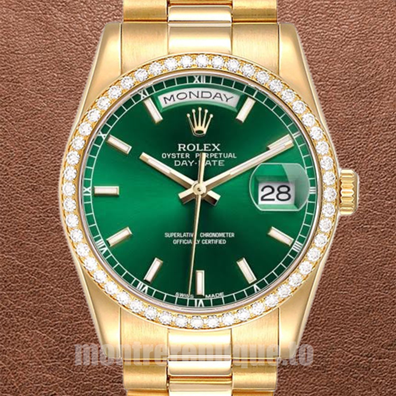 Rolex Day-Date Pour des hommes m118348-0225 36mm Ton d'or