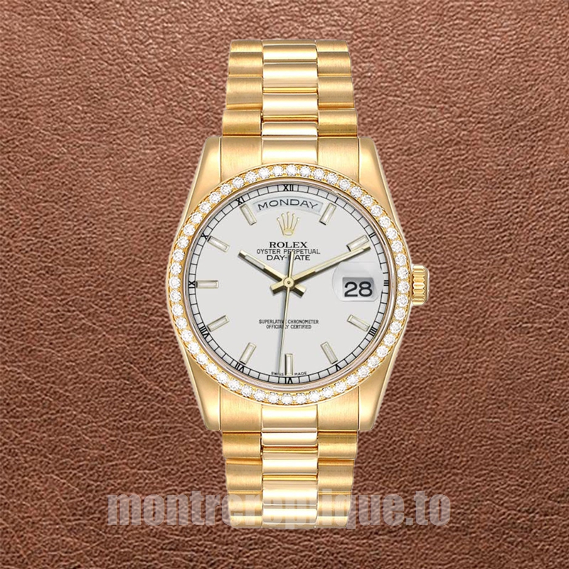 Rolex Day-Date Pour des hommes m118348-0098 36mm Ton d'or Regardez - Image 2