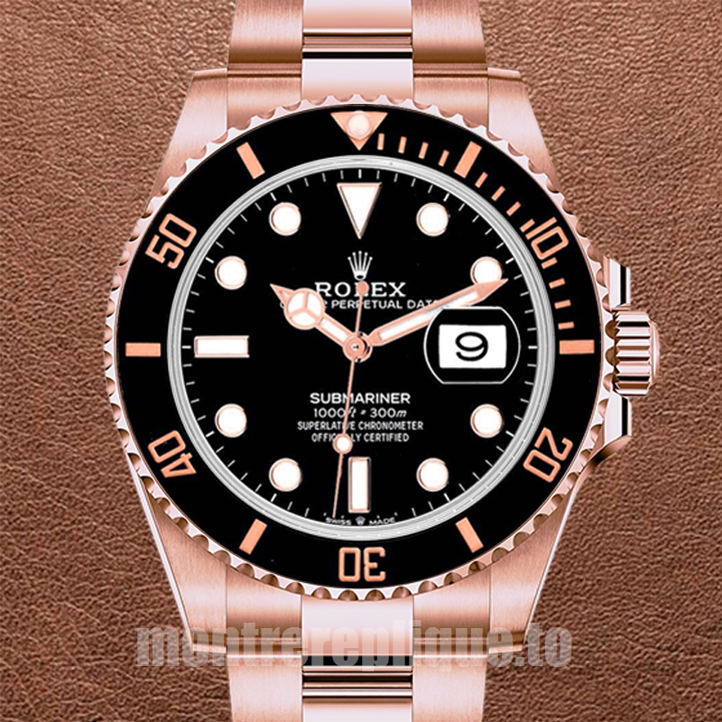 Rolex Submariner Pour des hommes 126605 41mm Cadran noir Doré rose