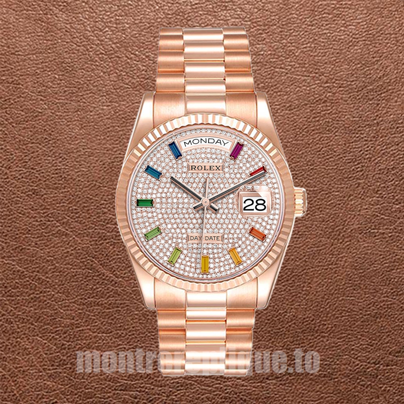 Rolex Day-Date 36mm Pour des hommes m128235-0039 Cadran pavé de diamants Regardez - Image 2