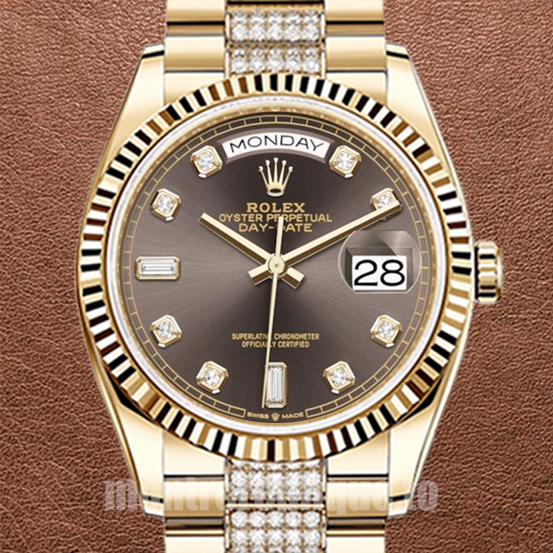 Rolex Day-Date 36mm Pour des hommes m128238-0024 Regardez Cadran marron