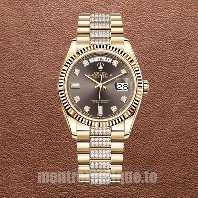 Rolex Day-Date 36mm Pour des hommes m128238-0024 Regardez Cadran marron - Image 2