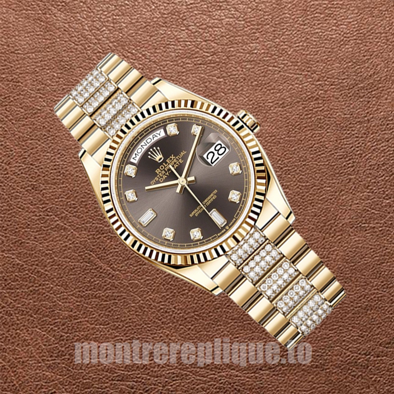 Rolex Day-Date 36mm Pour des hommes m128238-0024 Regardez Cadran marron - Image 3