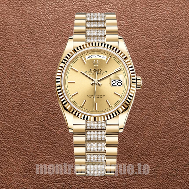 Rolex Day-Date 36mm m128238-0046 Pour des hommes Ton d'or Président Bracelet - Image 2