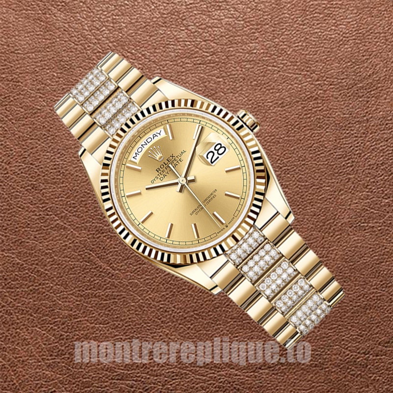 Rolex Day-Date 36mm m128238-0046 Pour des hommes Ton d'or Président Bracelet - Image 3