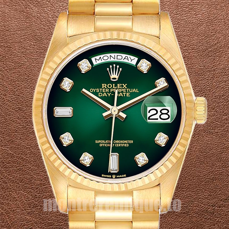 Rolex Day-Date 36mm Pour des hommes m128238-0069 Cadran vert Regardez