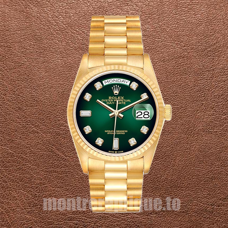 Rolex Day-Date 36mm Pour des hommes m128238-0069 Cadran vert Regardez - Image 2