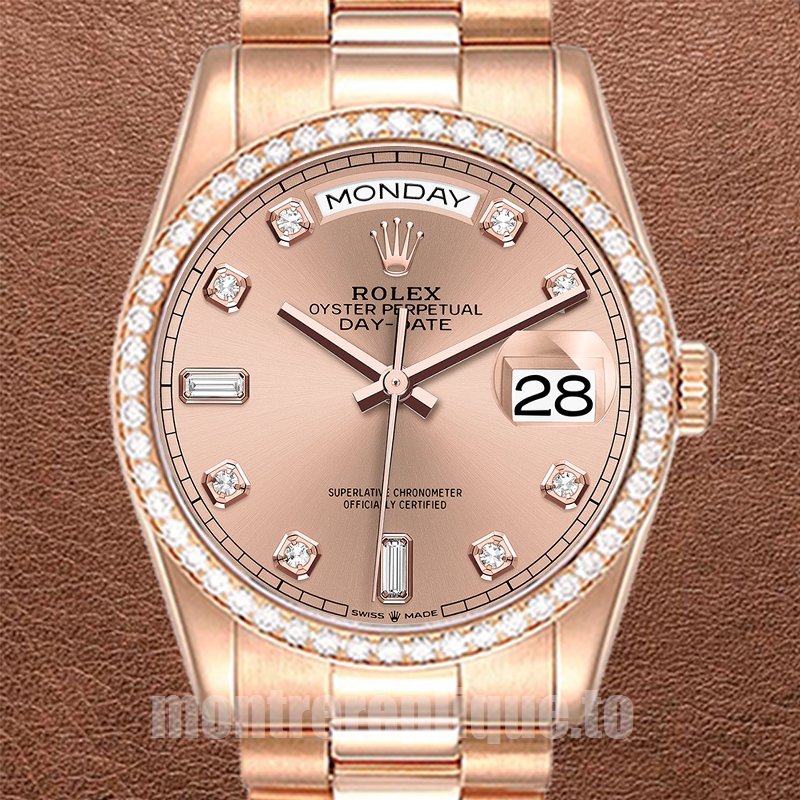 Rolex Day-Date m128345rbr-0009 Pour des hommes 36mm Président Bracelet Doré rose