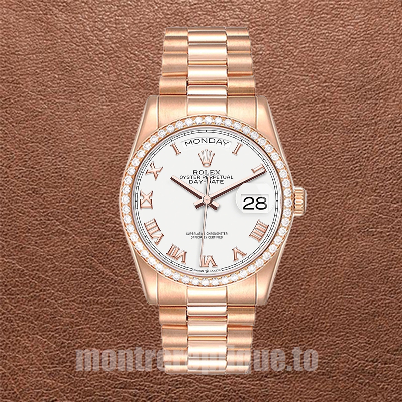 Rolex Day-Date Pour des hommes 36mm m128345rbr-0054 Cadran blanc Regardez - Image 2