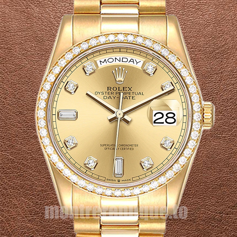 Rolex Day-Date 36mm m128348rbr-0008 Pour des hommes Automatique Ton d'or