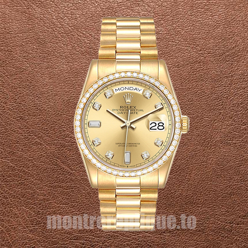 Rolex Day-Date 36mm m128348rbr-0008 Pour des hommes Automatique Ton d'or - Image 2