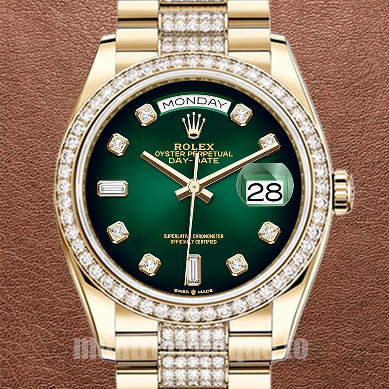 Rolex Day-Date 36mm Pour des hommes m128348rbr-0036 Cadran vert