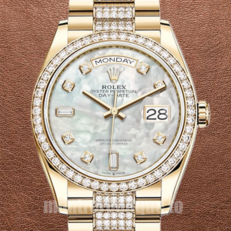 Rolex Day-Date 36mm m128348rbr-0017 Pour des hommes Regardez Cadran en nacre