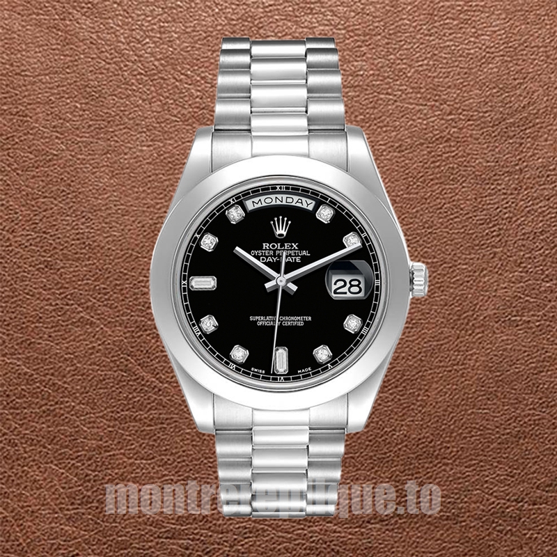 Rolex Day-Date Pour des hommes 41mm 218206 Cadran noir Argenté - Image 2