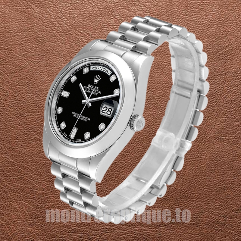 Rolex Day-Date Pour des hommes 41mm 218206 Cadran noir Argenté - Image 3