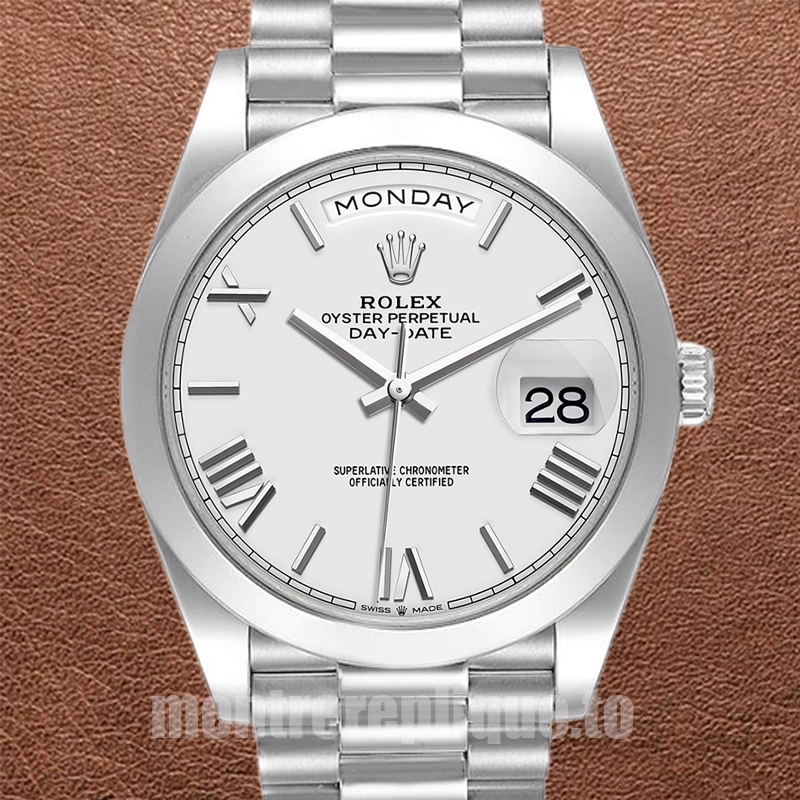 Rolex Day-Date m228206-0028 40mm Pour des hommes Argenté Regardez