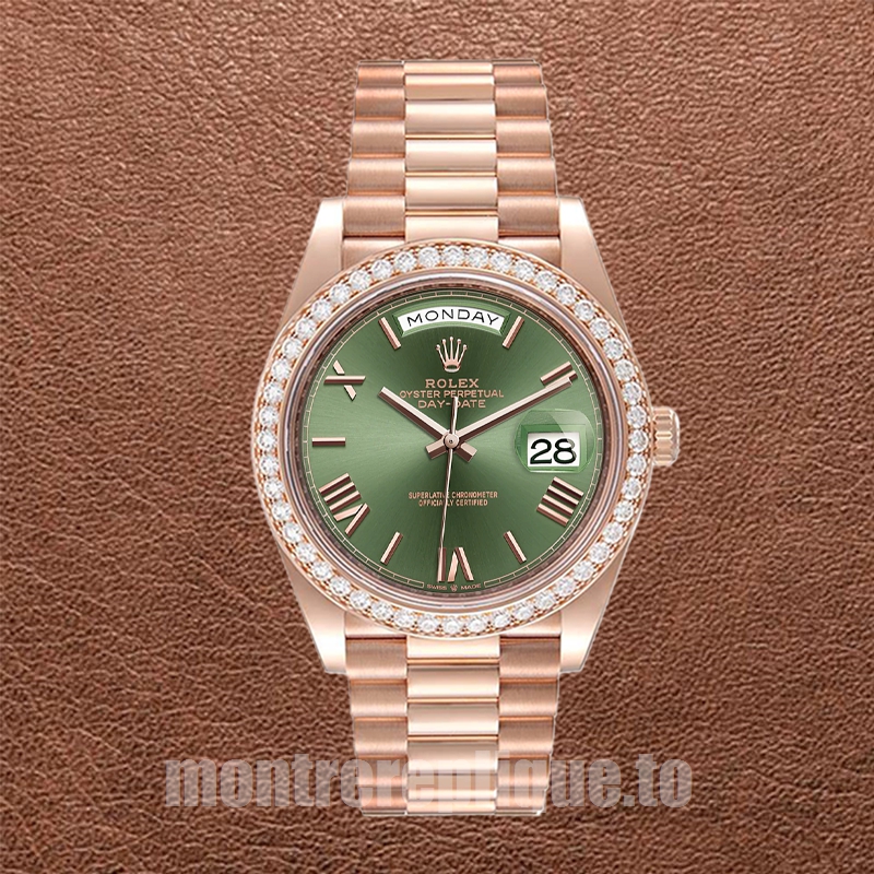 Rolex Day-Date Pour des hommes 41mm m228345rbr-0011 Cadran vert Doré rose - Image 2