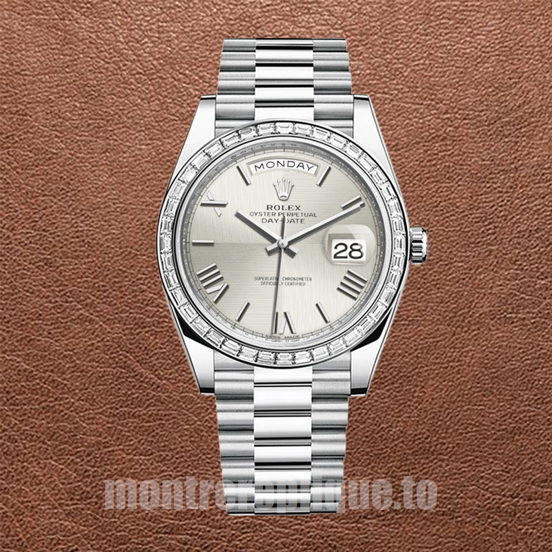 Rolex Day-Date 41mm m228396tbr-0025 Pour des hommes Président Bracelet Argenté - Image 2