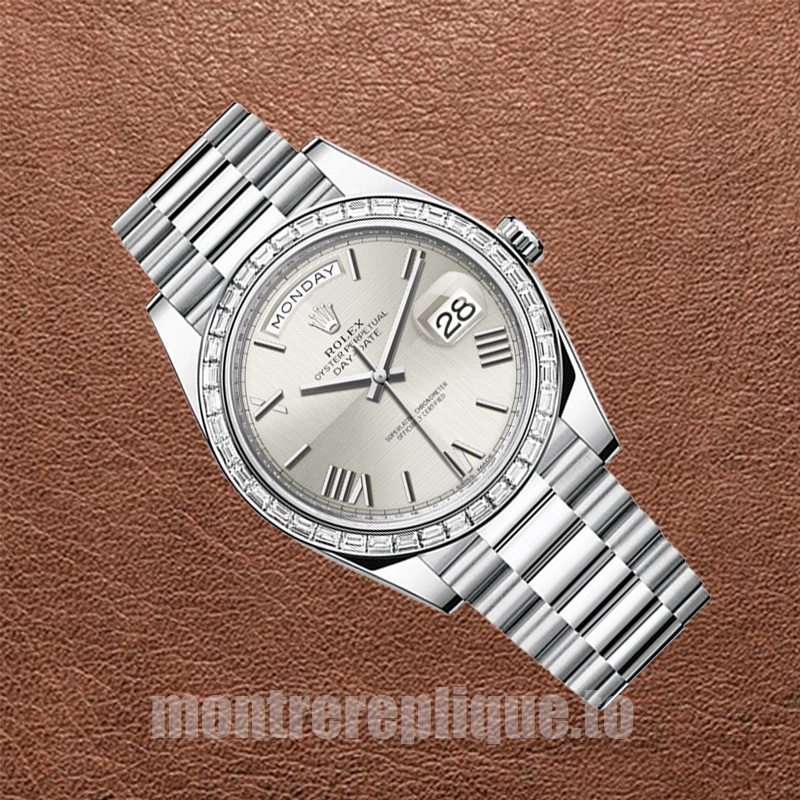 Rolex Day-Date 41mm m228396tbr-0025 Pour des hommes Président Bracelet Argenté - Image 3
