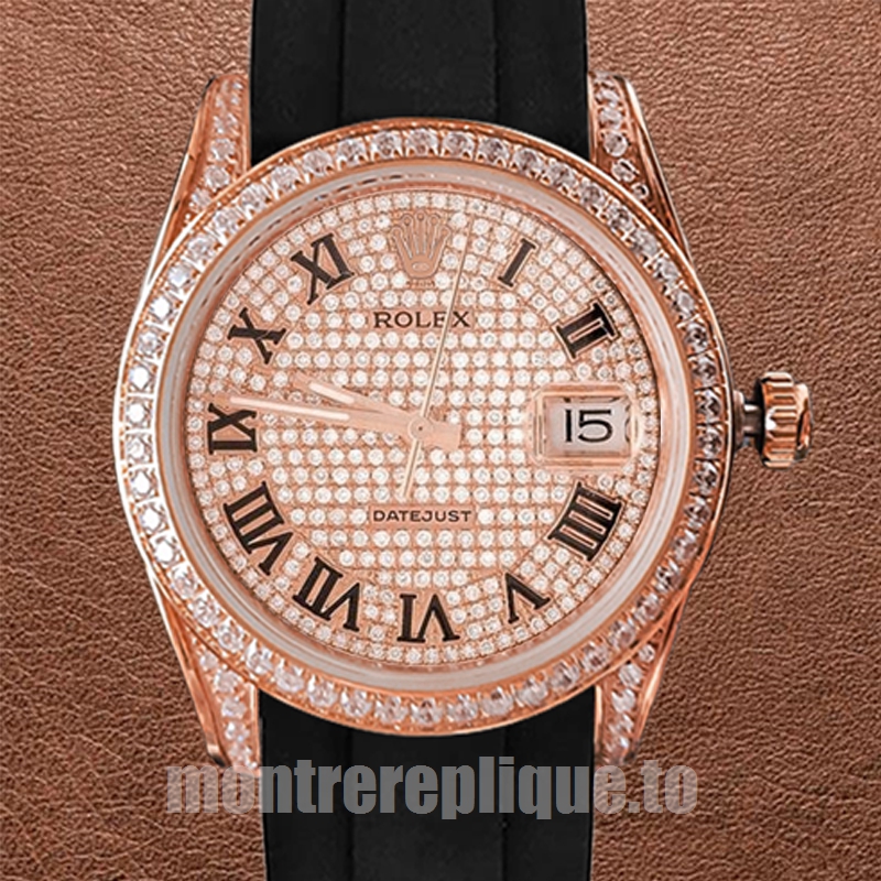 Rolex Datejust 116200 Pour des hommes 40mm Élastique Cadran en or rose