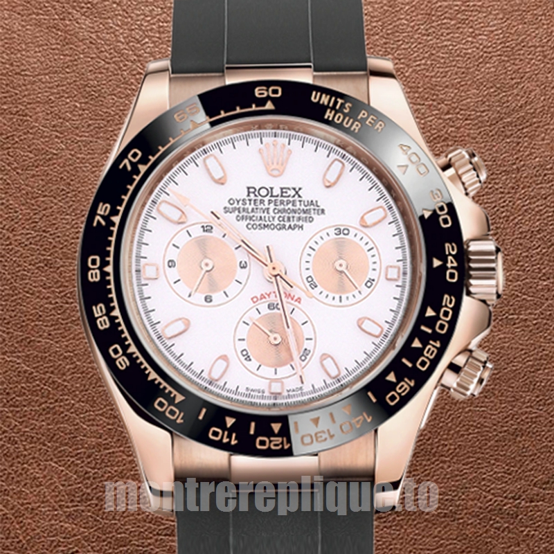 Rolex Daytona 40mm 116515 Pour des hommes Cadran blanc Élastique
