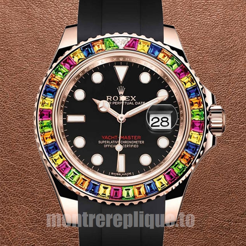 Rolex Yacht-Master 41mm 116695 Pour des hommes Élastique Doré rose