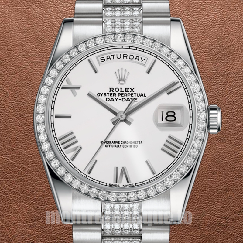 Rolex Day-Date 36mm Pour des hommes 118346 Argenté Automatique